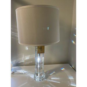 Ralph Lauren￼ Lamp Farrah Cut Crystal￼ Column Silk Fabric Shade￼ 27” Tall NEW